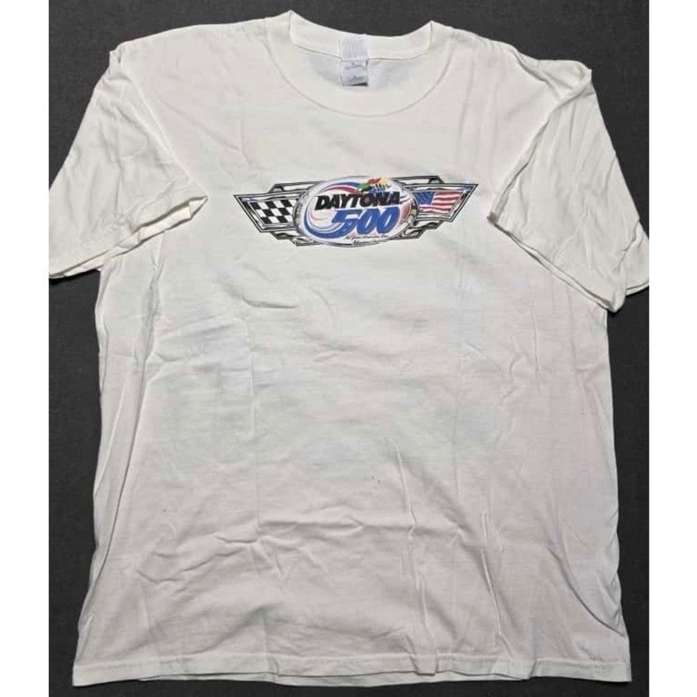 Vintage‎ Daytona 500 Shirt Mens XL Blue Racing Nascar T-Shirt Y2k